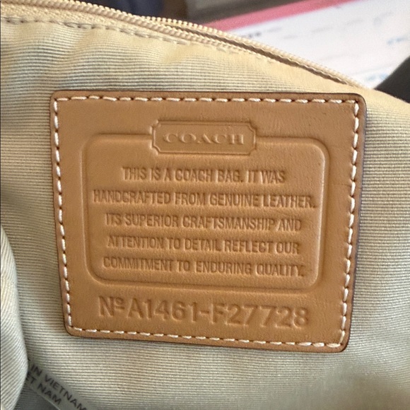 Coach Leather Navy and Tan Women's Bag - Picture 2 of 3